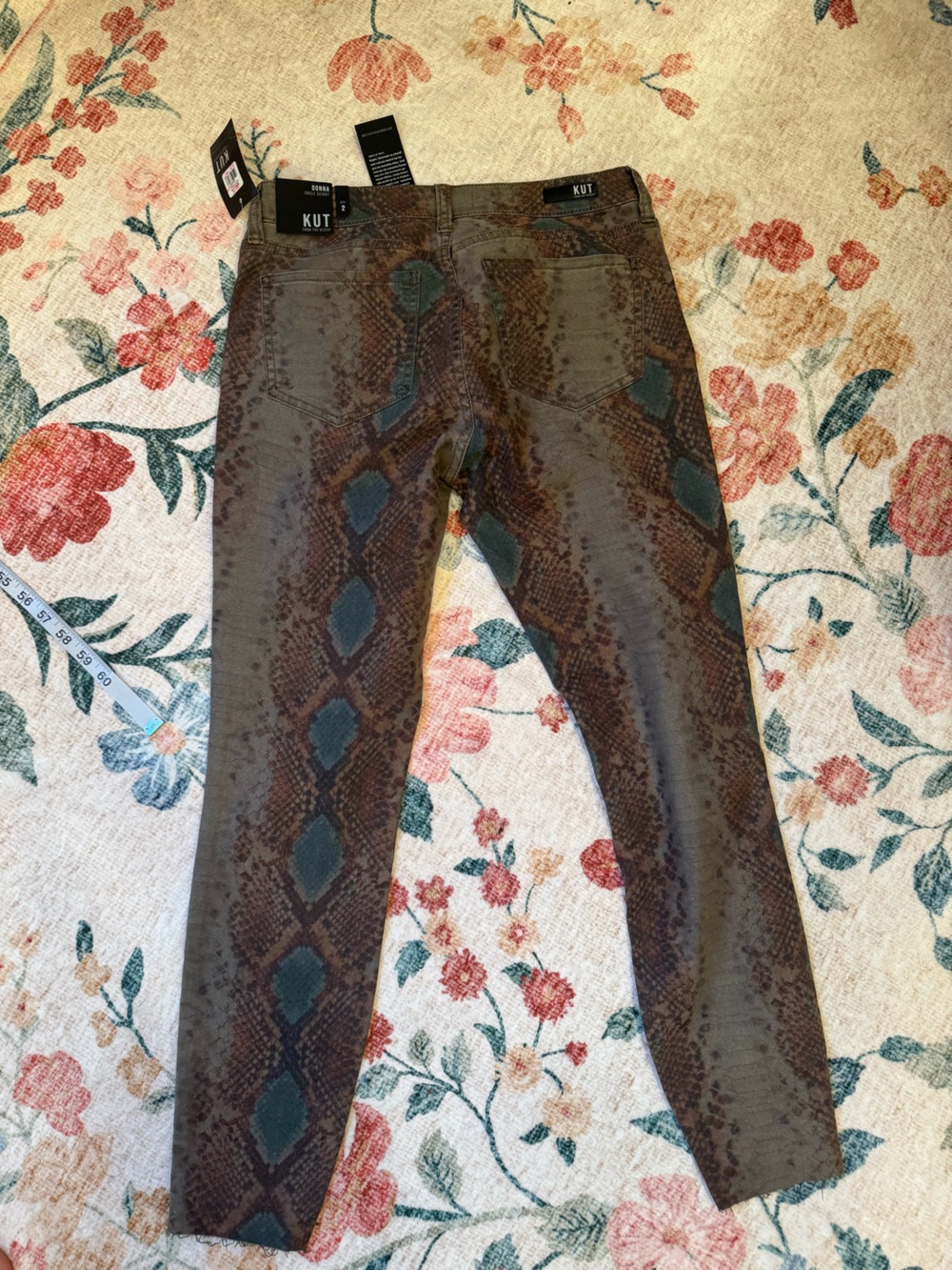 Kut from the Kloth Brown and Gray Snake-Print Skinny Jeans - Picture 8 of 10